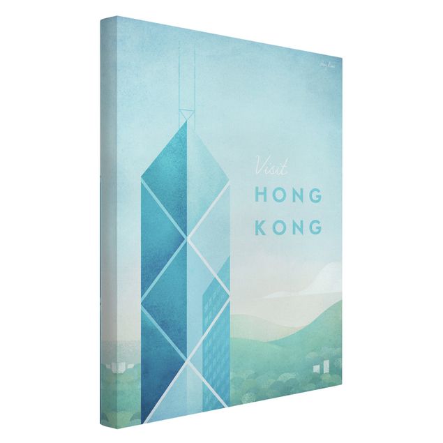 Leinwandbild Vintage Reiseposter - Hong Kong