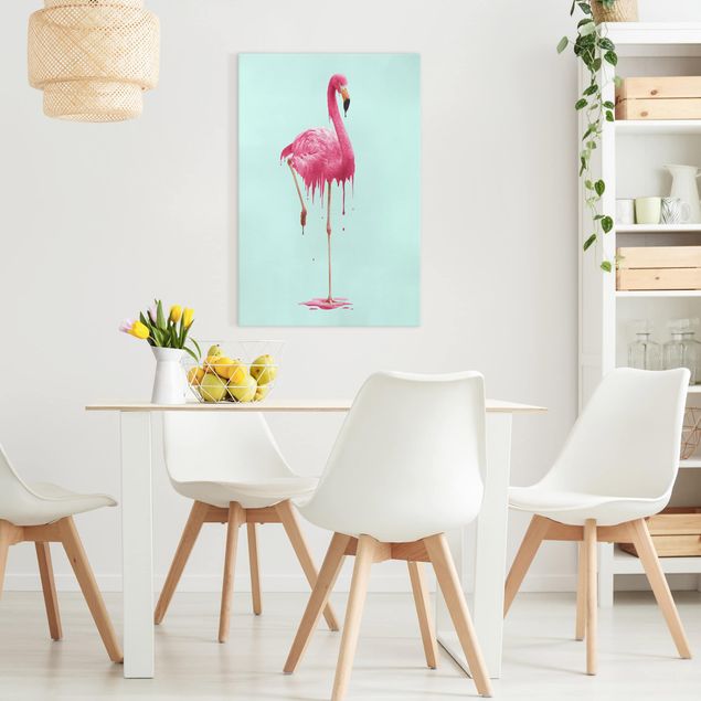 Wandbilder Vögel Schmelzender Flamingo