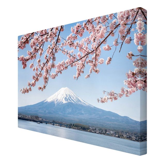 Kunstdrucke auf Leinwand Kirschblüten mit Berg Fuji