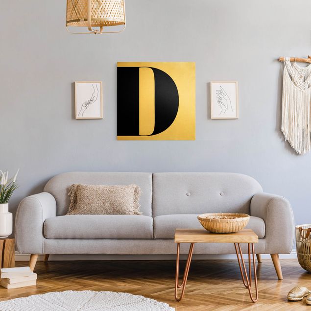 Moderne Leinwandbilder Wohnzimmer Antiqua Letter D