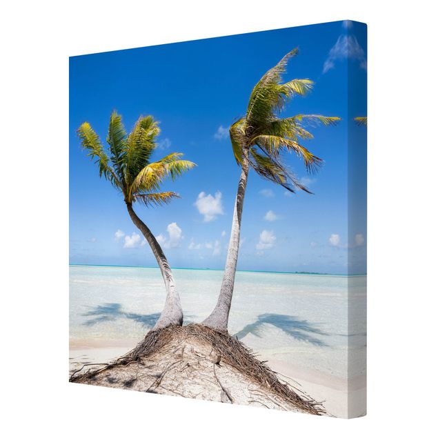 Leinwandbilder Strand und Meer Urlaub unter Palmen