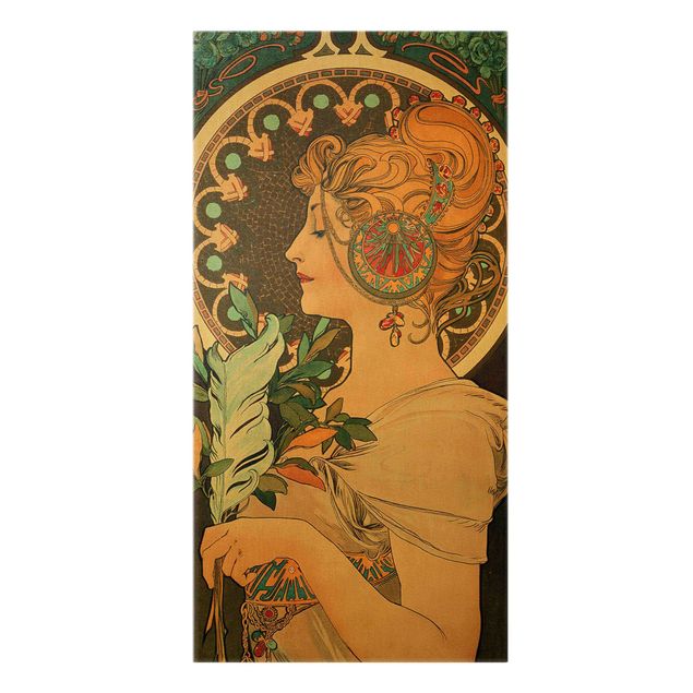 Wandbild Muster Alfons Mucha - Die Feder