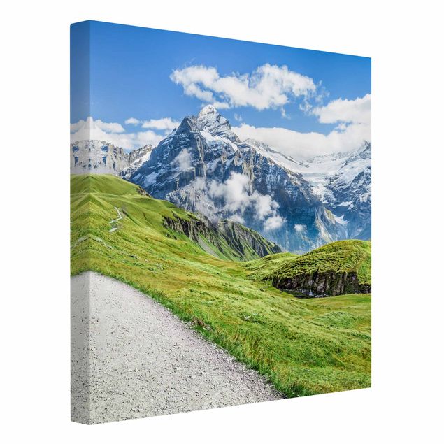 Leinwandbild Kunstdruck Grindelwald Panorama
