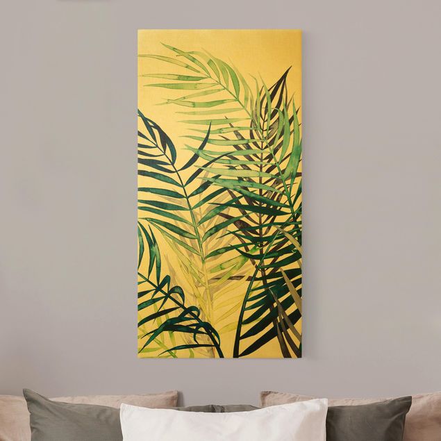 Wandbilder Wohnzimmer modern Exotisches Blattwerk - Palme