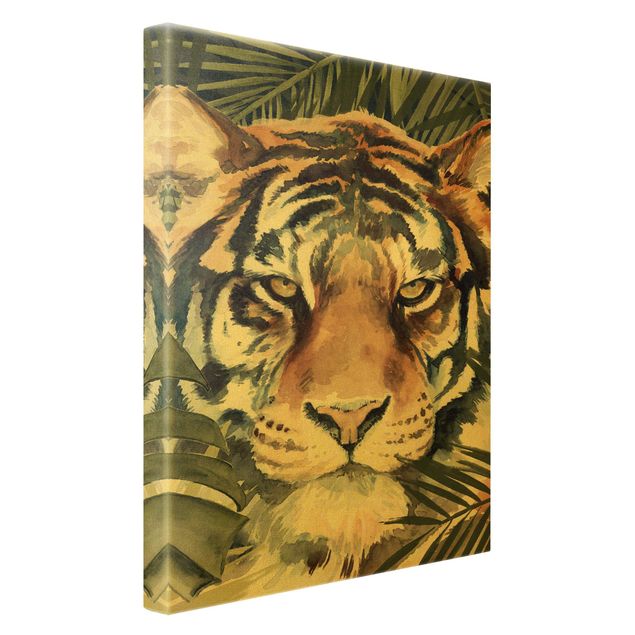 Kunstdrucke auf Leinwand Tiger im Dschungel
