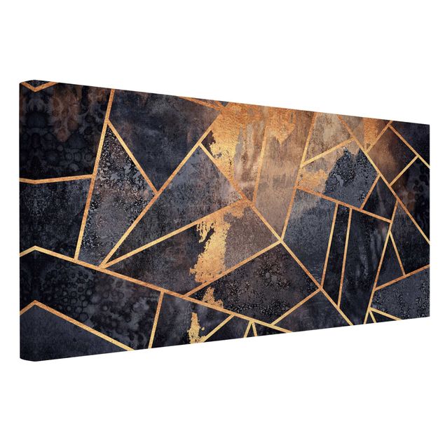 Leinwandbilder abstrakt Onyx mit Gold