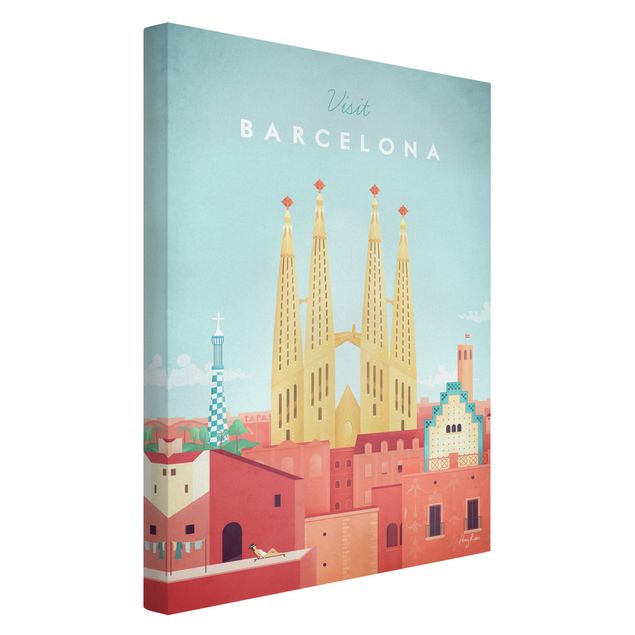 Leinwandbilder Skyline Reiseposter - Barcelona