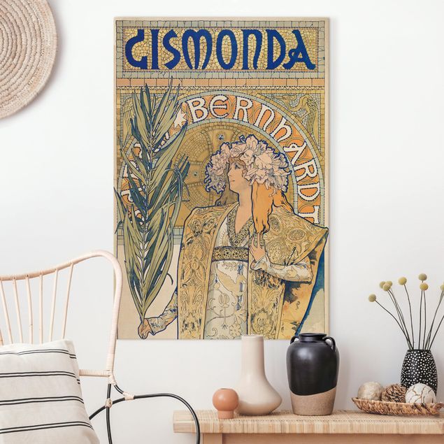 Leinwand Bilder XXL Alfons Mucha - Plakat für Theaterstück Gismonda