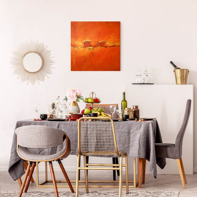 Leinwandbilder abstrakt Komposition in Orange