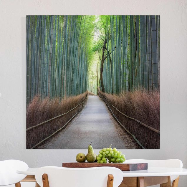 Leinwandbilder XXL Der Weg durch den Bambus