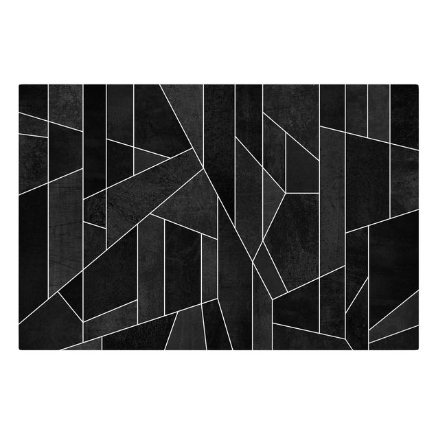 Leinwandbild Kunstdruck Schwarz Weiß Geometrie Aquarell