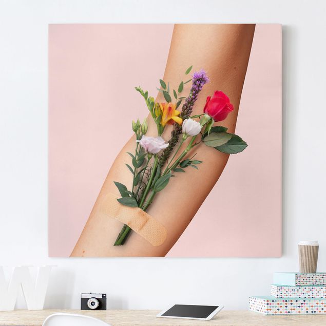 Wandbilder XXL Arm mit Blumen