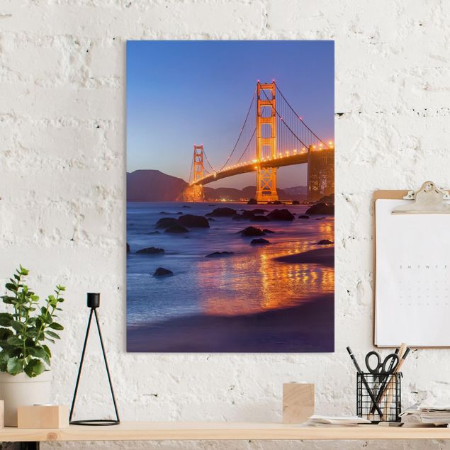 Leinwandbilder XXL Golden Gate Bridge am Abend