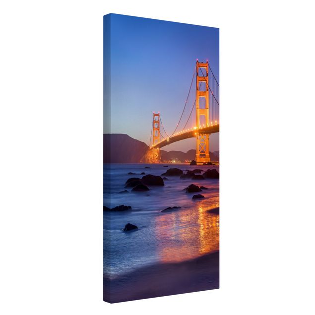 Moderne Leinwandbilder Wohnzimmer Golden Gate Bridge am Abend