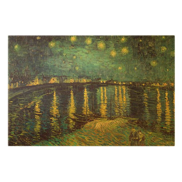 Leinwandbild Kunstdruck Vincent van Gogh - Sternennacht über der Rhône