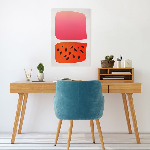 Wandbilder abstrakt Abstrakte Formen - Melone und Rosa