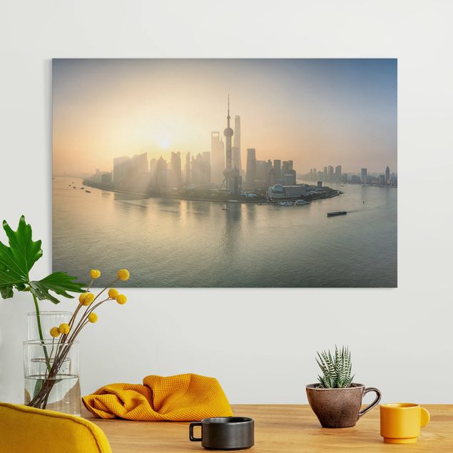 Leinwandbilder XXL Pudong bei Sonnenaufgang