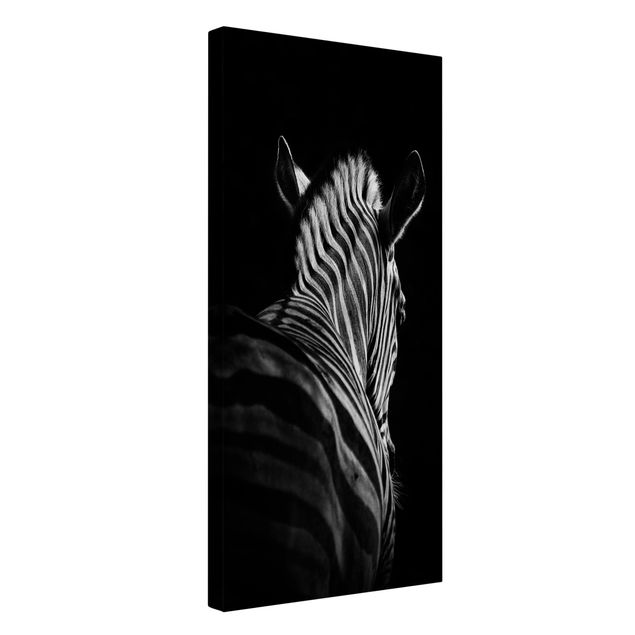 Leinwandbilder Schwarz-Weiß Dunkle Zebra Silhouette