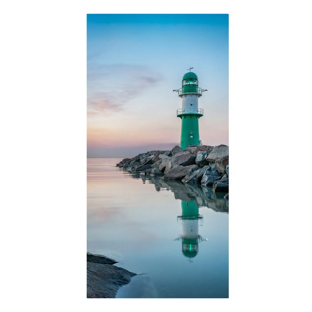 Leinwandbilder Strand und Meer Sunset at the Lighthouse