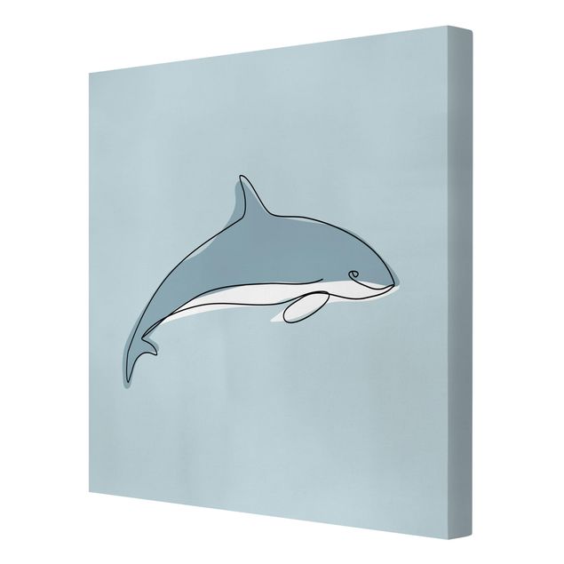 Tierbilder auf Leinwand Delfin Line Art