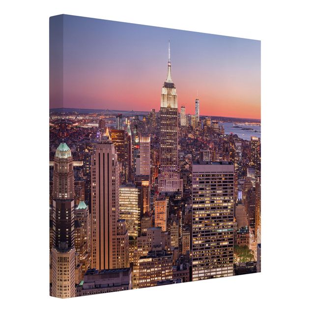 Bilder für die Wand Sonnenuntergang Manhattan New York City