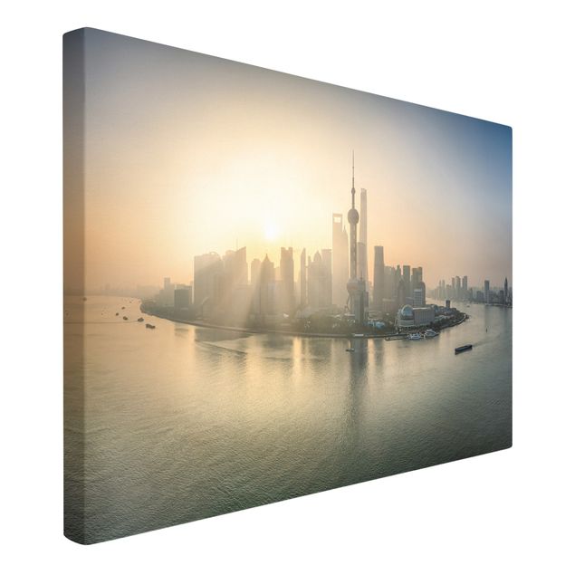 Leinwandbilder Wohnzimmer modern Pudong bei Sonnenaufgang