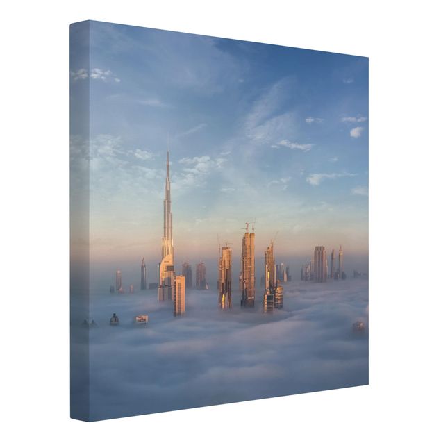 Wandbilder Wohnzimmer modern Dubai über den Wolken