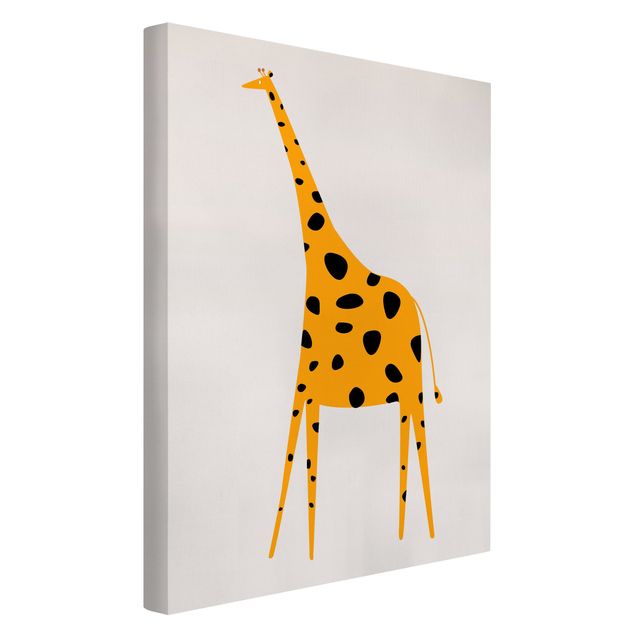 Leinwand Kunstdruck Gelbe Giraffe