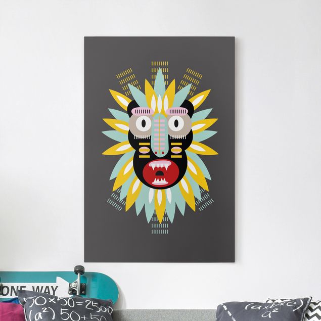 Leinwand Bilder XXL Collage Ethno Maske - King Kong