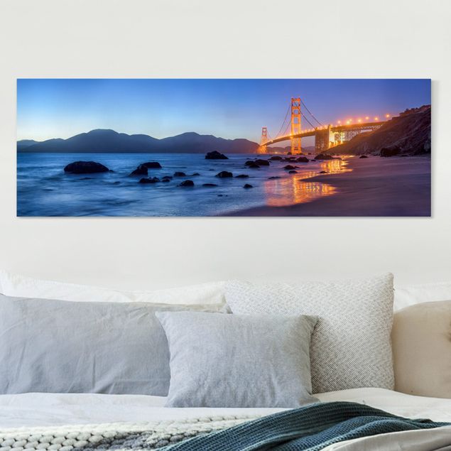 Wandbilder XXL Golden Gate Bridge am Abend