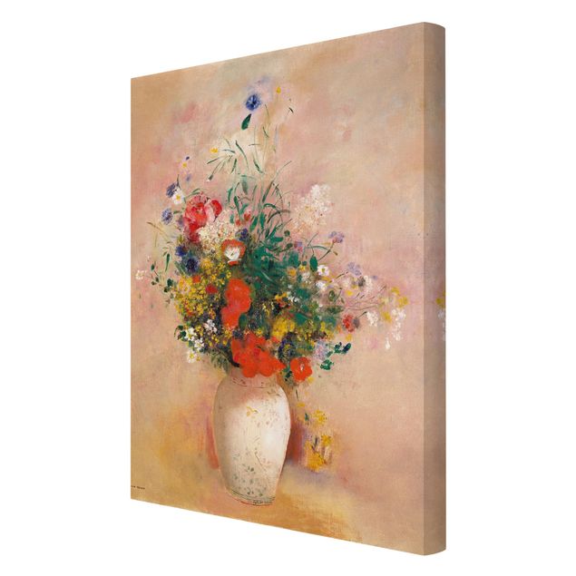 Odilon Redon Bilder Odilon Redon - Vase mit Blumen (rosenfarbener Hintergrund)