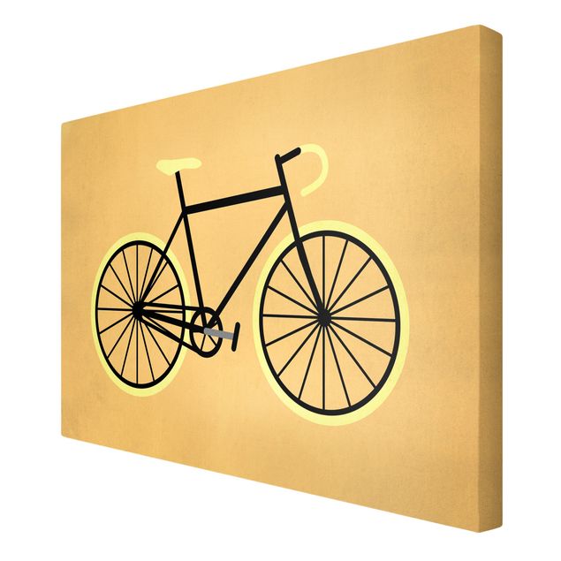 Leinwandbild - Fahrrad in Gelb - Querformat 2:3
