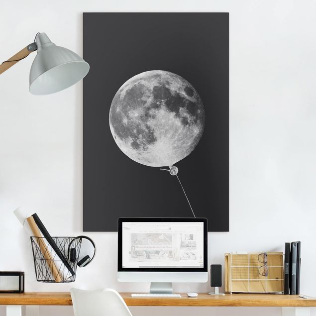 Leinwand Bilder XXL Luftballon mit Mond