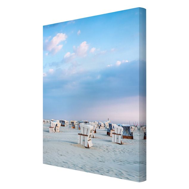 Leinwandbild Kunstdruck Strandkörbe an der Nordsee
