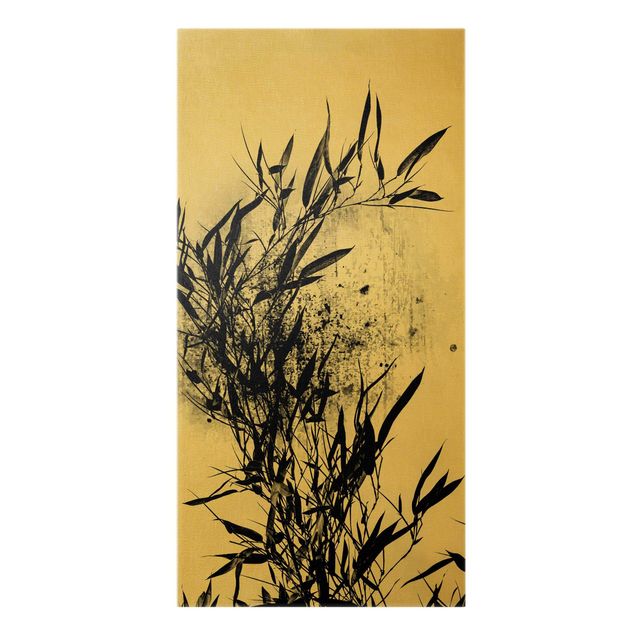 Kunstdrucke auf Leinwand Grafische Pflanzenwelt - Schwarzer Bambus