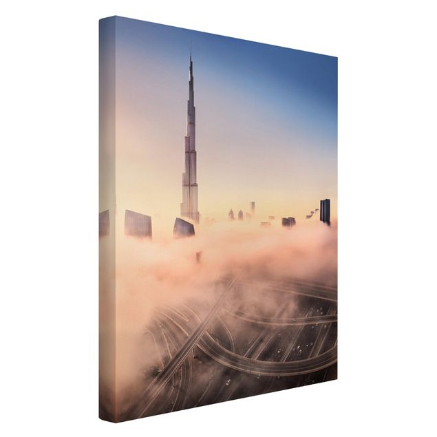 Wandbilder Wohnzimmer modern Himmlische Skyline von Dubai