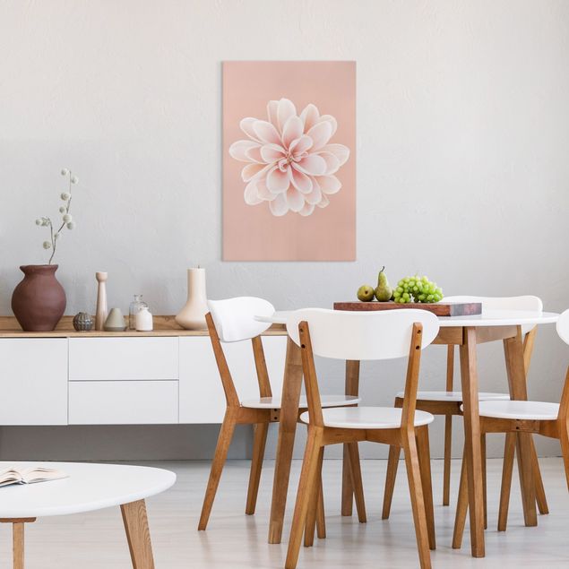 Leinwandbilder Wohnzimmer modern Dahlie Rosa Pastell Weiß Zentriert