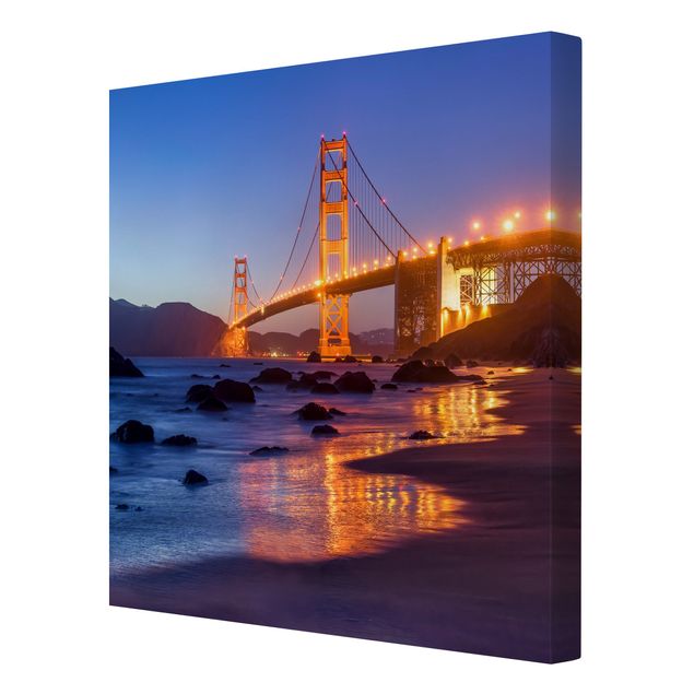 Schöne Leinwandbilder Golden Gate Bridge am Abend