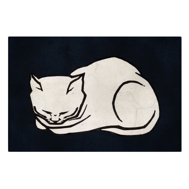 Leinwand Kunstdruck Schlafende Katze Illustration