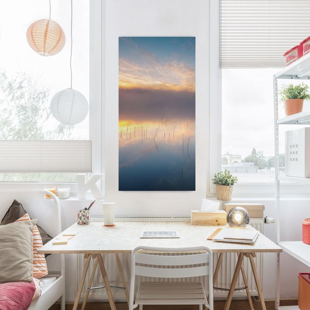 Wandbilder Natur Sonnenaufgang schwedischer See