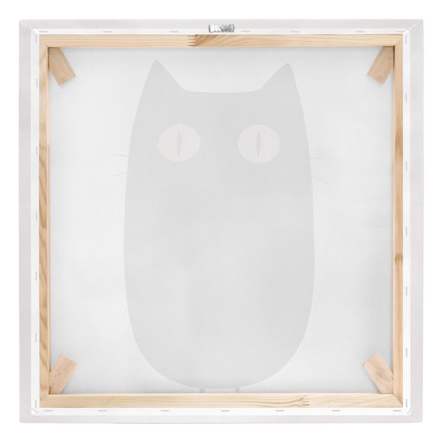 Moderne Leinwandbilder Wohnzimmer Schwarze Katze Illustration