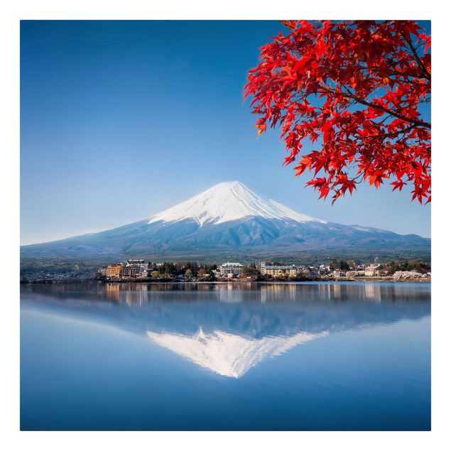 Leinwandbilder Skyline Berg Fuji im Herbst