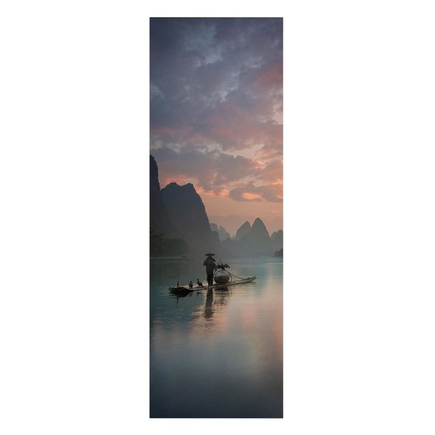 Schöne Wandbilder Sonnenaufgang über chinesischem Fluss