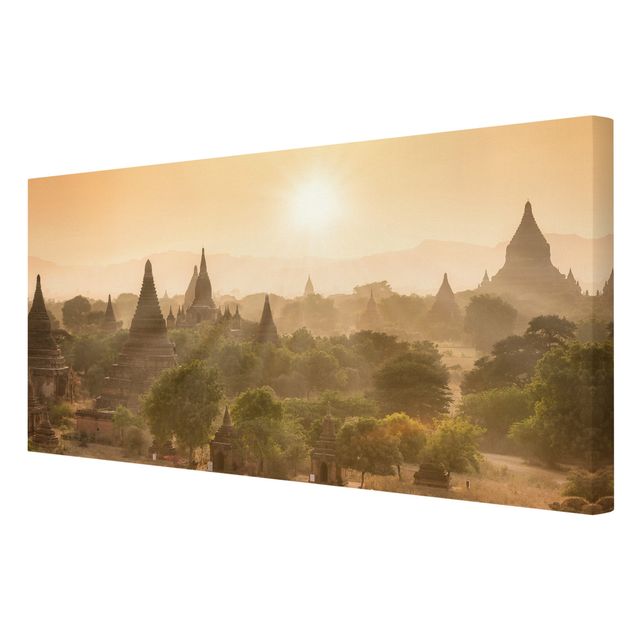 Leinwandbilder Skyline Sonnenuntergang über Bagan