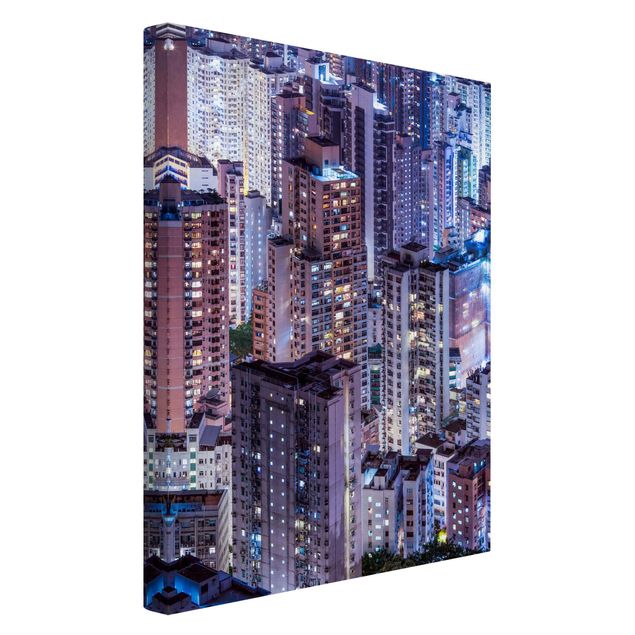 Wandbilder Skyline Hongkong Lichtermeer