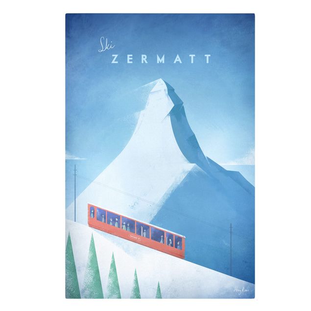 Wandbilder Vintage Reiseposter - Zermatt