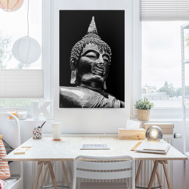 Leinwandbild Kunstdruck Buddha Statue Gesicht
