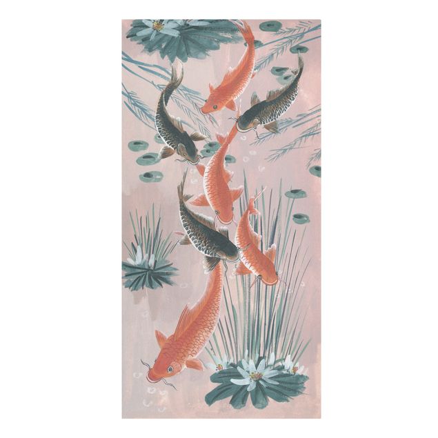 Kunstdrucke auf Leinwand Asiatische Malerei Kois im Teich I