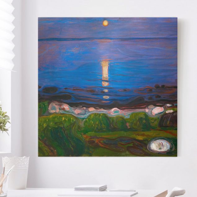 Leinwandbilder XXL Edvard Munch - Sommernacht am Meeresstrand