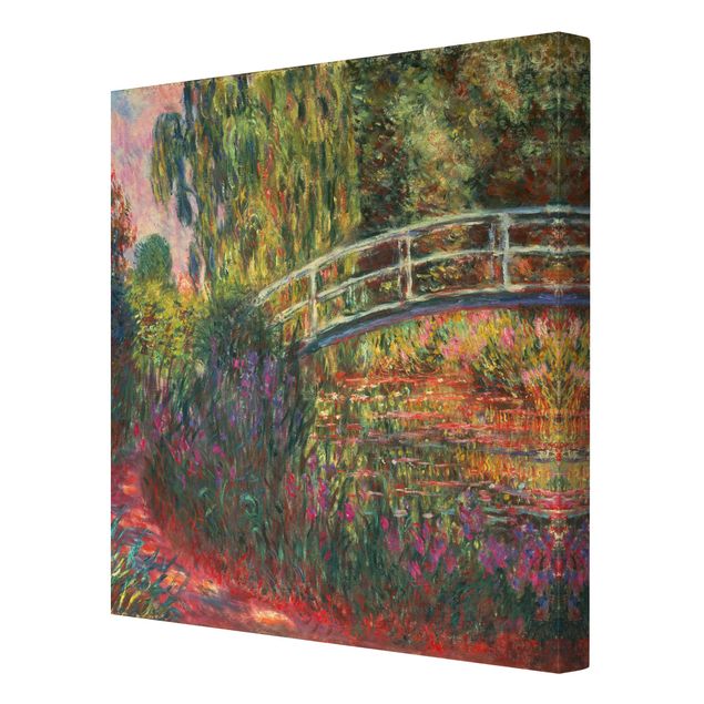 Wandbilder Wohnzimmer modern Claude Monet - Japanische Brücke im Garten von Giverny